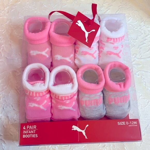 🎁🛍Puma 4 Pairs of infant booties Size: 0-12 M - Picture 2 of 7